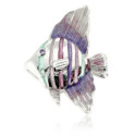 FAUNA - P0288-R - SILVER AND ENAMEL FISH PENDANT P0288-R