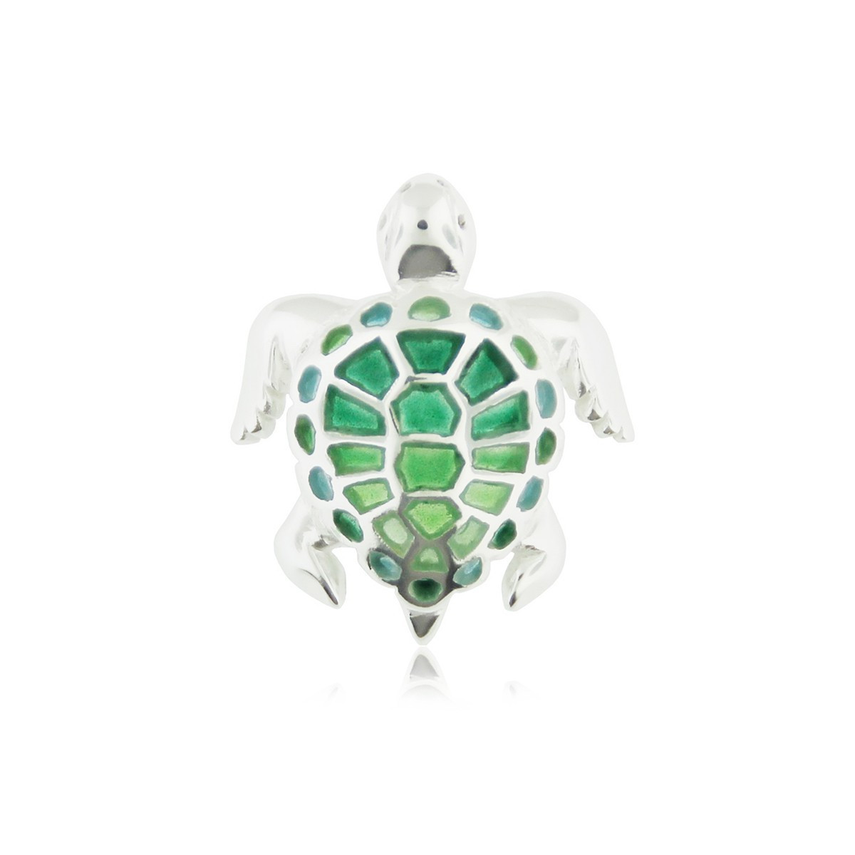 FAUNA - P0294-G - COLGANTE TORTUGA DE PLATA Y ESMALTES P0294-G