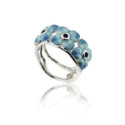 SILVER AND ENAMEL FLOWER RING SILVER AND ENAMEL FLOWER RING