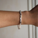 SILVER & GOLD BRACELET w/ DIAMONDS