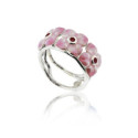 FLOR - R0134-3R - ANILLO FLOR DE PLATA Y ESMALTES R0134-3R