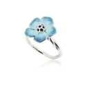 FLOR - R0136-B - ANILLO FLOR DE PLATA Y ESMALTES R0136-B