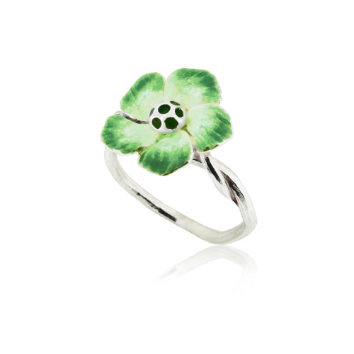 FLOR - R0136-G - SILVER AND ENAMEL FLOWER RING R0136-G