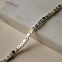 SILVER & GOLD BRACELET w/ DIAMONDS