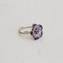 FLOR - R0136-R - SILVER AND ENAMEL FLOWER RING R0136-R