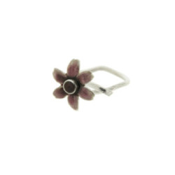 FLOR - R0138-R - SILVER AND ENAMEL FLOWER RING R0138-R