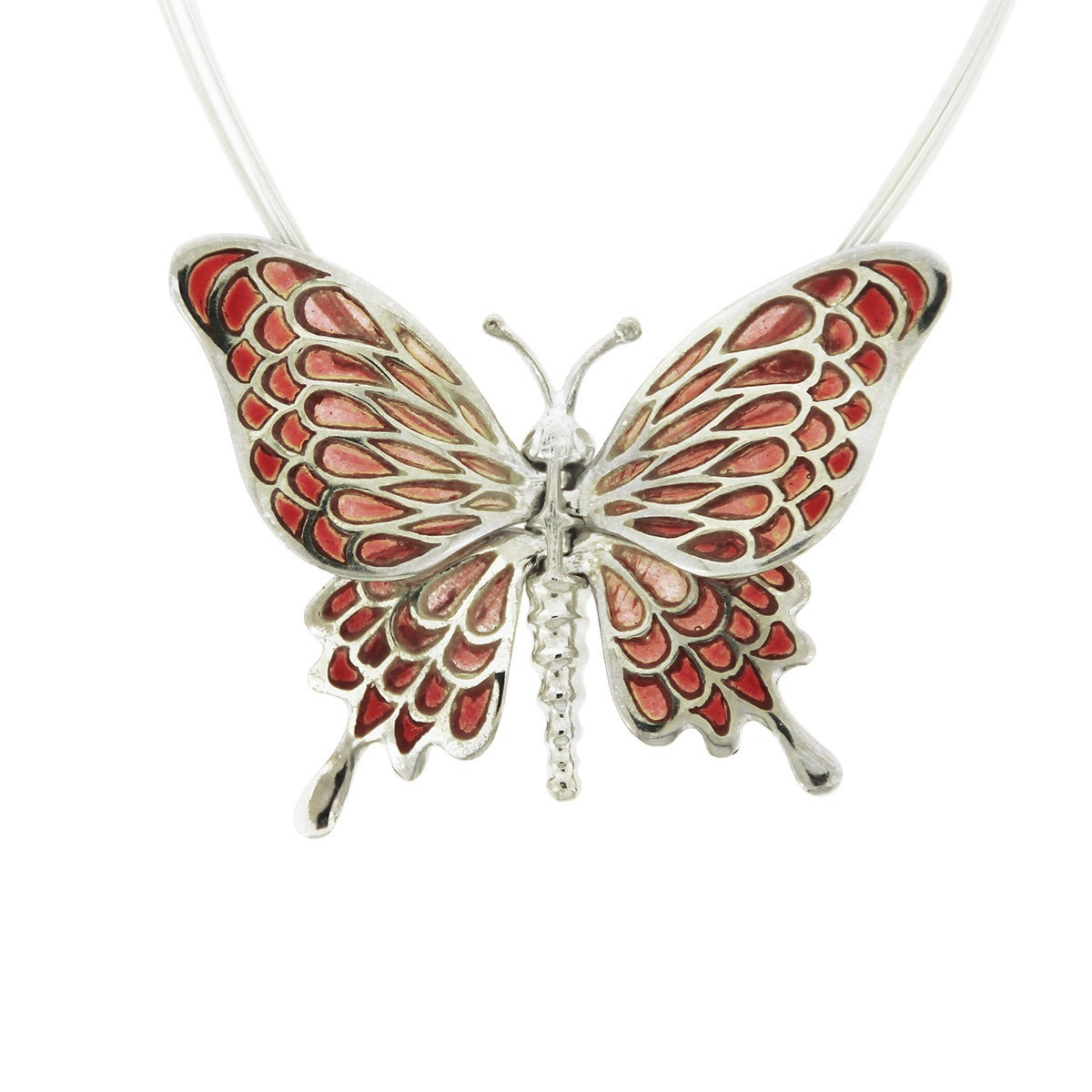 PAPALLONA - P0322-R - COLGANTE MARIPOSA DE PLATA Y ESMALTES P0322-R