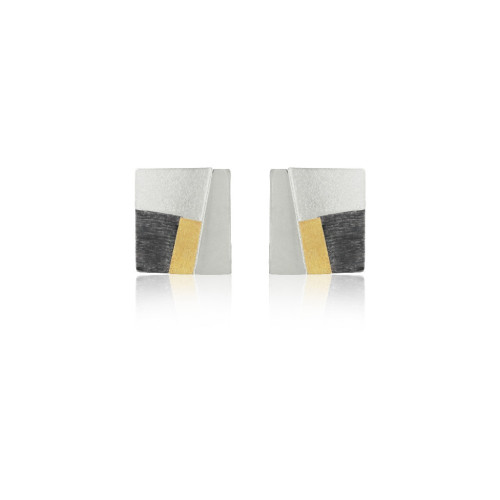1731 - PENDIENTES PLATA Y ORO E1731