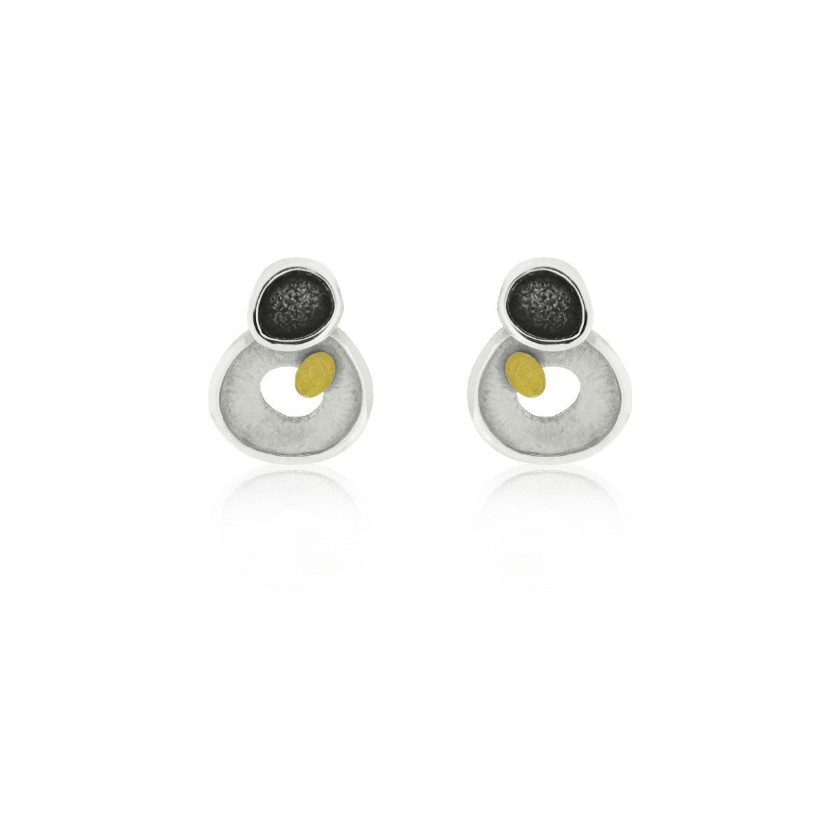 1868 - E1868 - SILVER & GOLD EARRINGS E1868