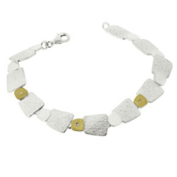PULSERA PLATA Y ORO CON DIAMANTES