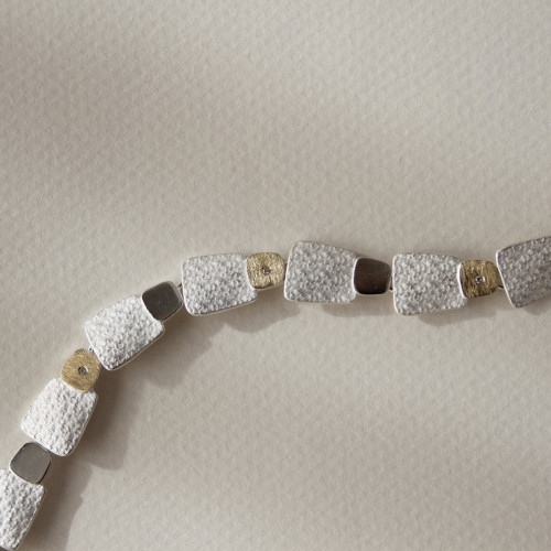 PULSERA PLATA Y ORO CON DIAMANTES