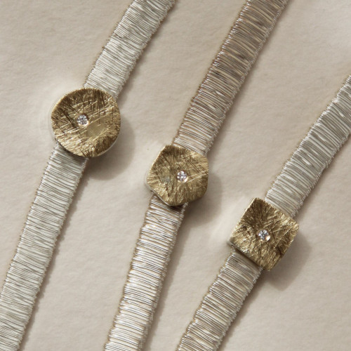1999 - B1999S-1 - SILVER & GOLD BRACELET WITH DIAMOND B1999S-1