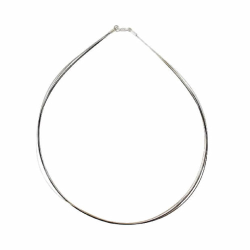 6 CABLE SILVER AND BLACK NECKLACE