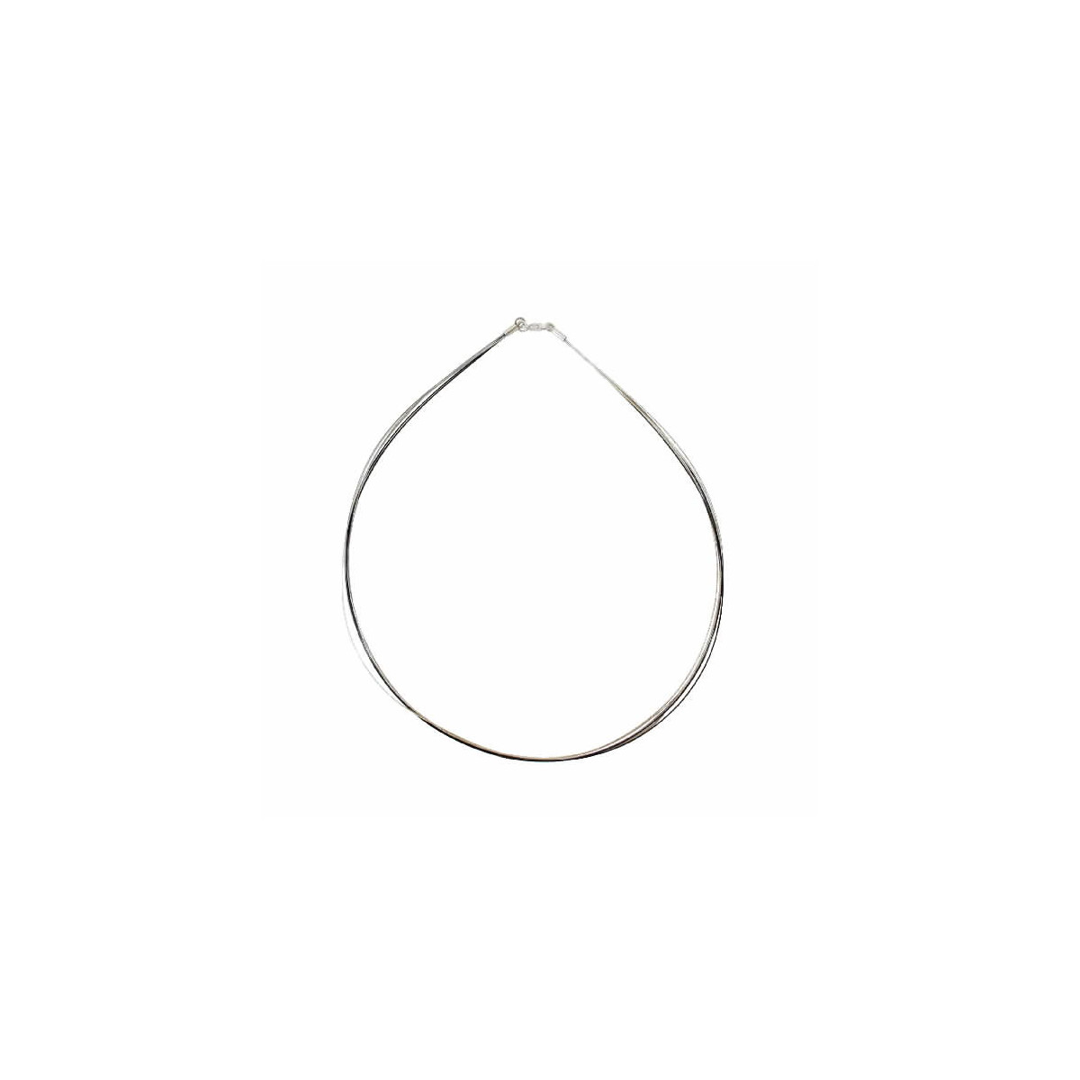 6 CABLE SILVER AND BLACK NECKLACE