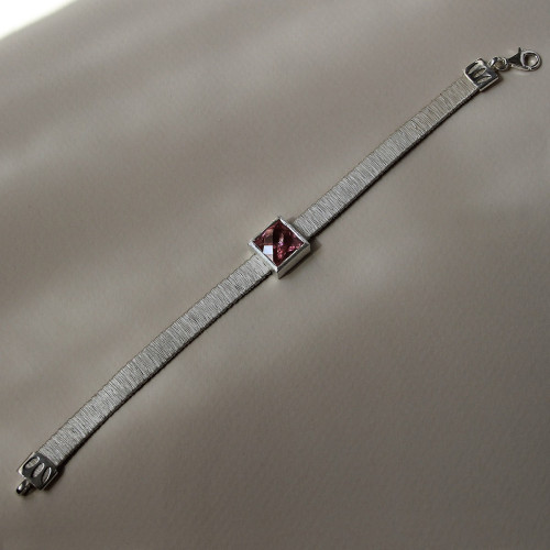 PULSERA PLATA Y PIEDRA SINTÉTICA
