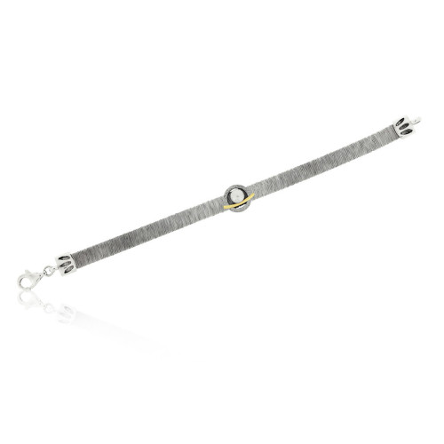 PULSERA DE PLATA Y ORO CON PERLA