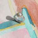 ANILLO DE PLATA Y ORO CON PERLA ANILLO DE PLATA Y ORO CON PERLA