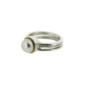 ANILLO DE PLATA Y ORO CON PERLA ANILLO DE PLATA Y ORO CON PERLA
