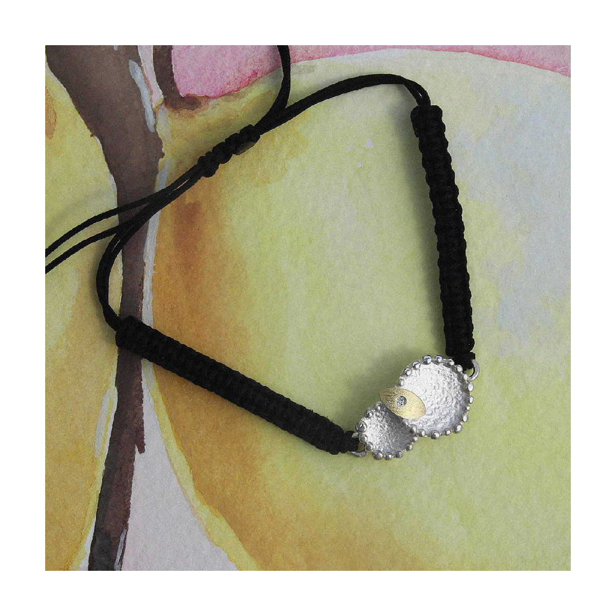 SILVER & GOLD BRACELET w/ DIAMOND