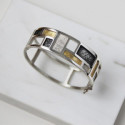 1479 - BA1479 - SILVER & GOLD BANGLE BA1479