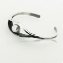 1748 - BA1748 - SILVER BANGLE WITH PEARL BA1748