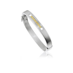 1814 - SILVER & GOLD BANGLE. BA1814