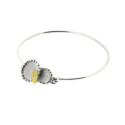 SILVER & GOLD BANGLE w/ DIAMOND