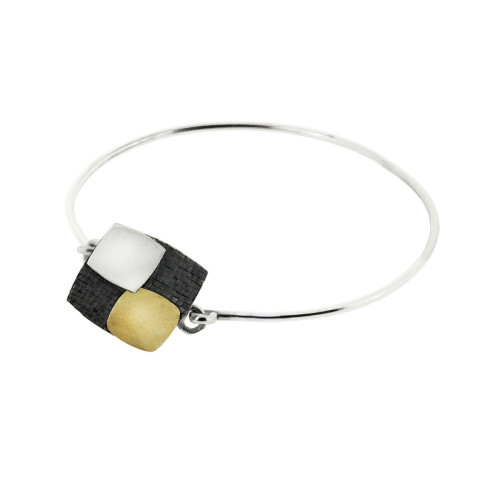 1953 - SILVER & GOLD BANGLE. BA1953