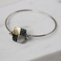 1953 - SILVER & GOLD BANGLE. BA1953