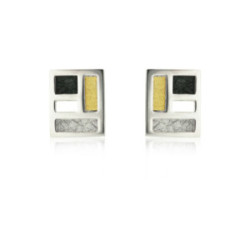 1479 - E1479 - PENDIENTES PLATA Y ORO E1479