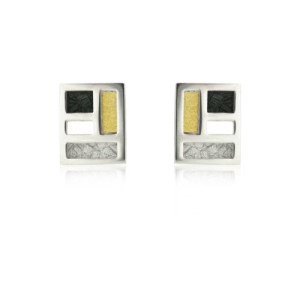 1479 - E1479 - SILVER & GOLD EARRINGS E1479