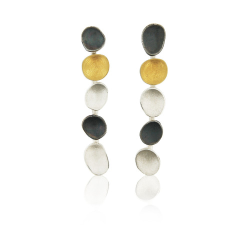 1516 - E1516L - SILVER & GOLD EARRINGS E1516L