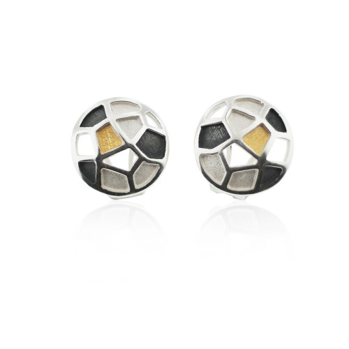 1593 - E1593 - SILVER & GOLD EARRINGS E1593