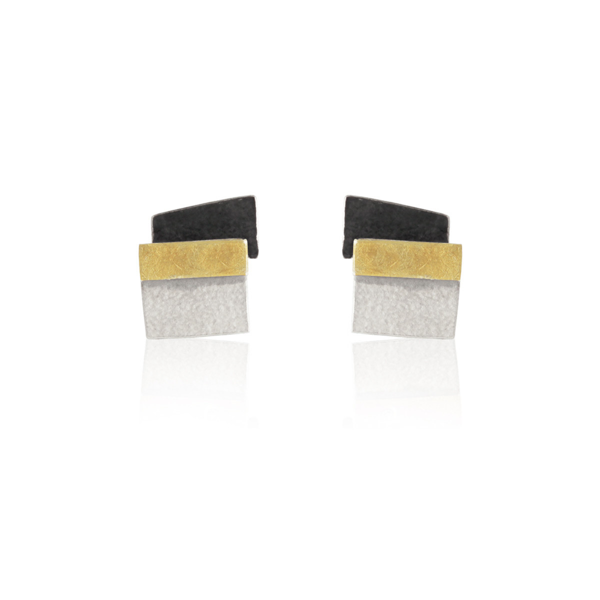 1800 - PENDIENTES DE PLATA Y ORO. E1800
