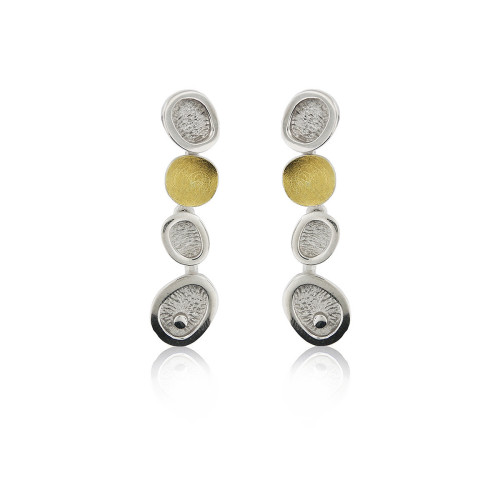 1803 - E1803L - PENDIENTES DE PLATA Y ORO E1803L
