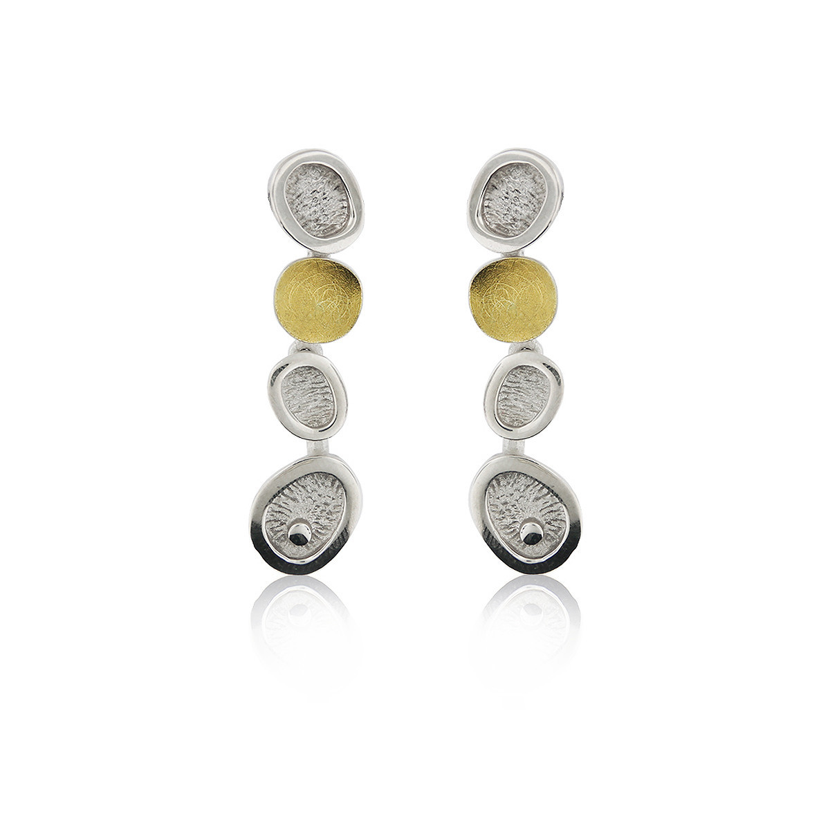 1803 - E1803L - PENDIENTES DE PLATA Y ORO E1803L