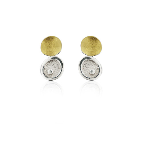 1803 - E1803S - PENDIENTES DE PLATA Y ORO E1803S