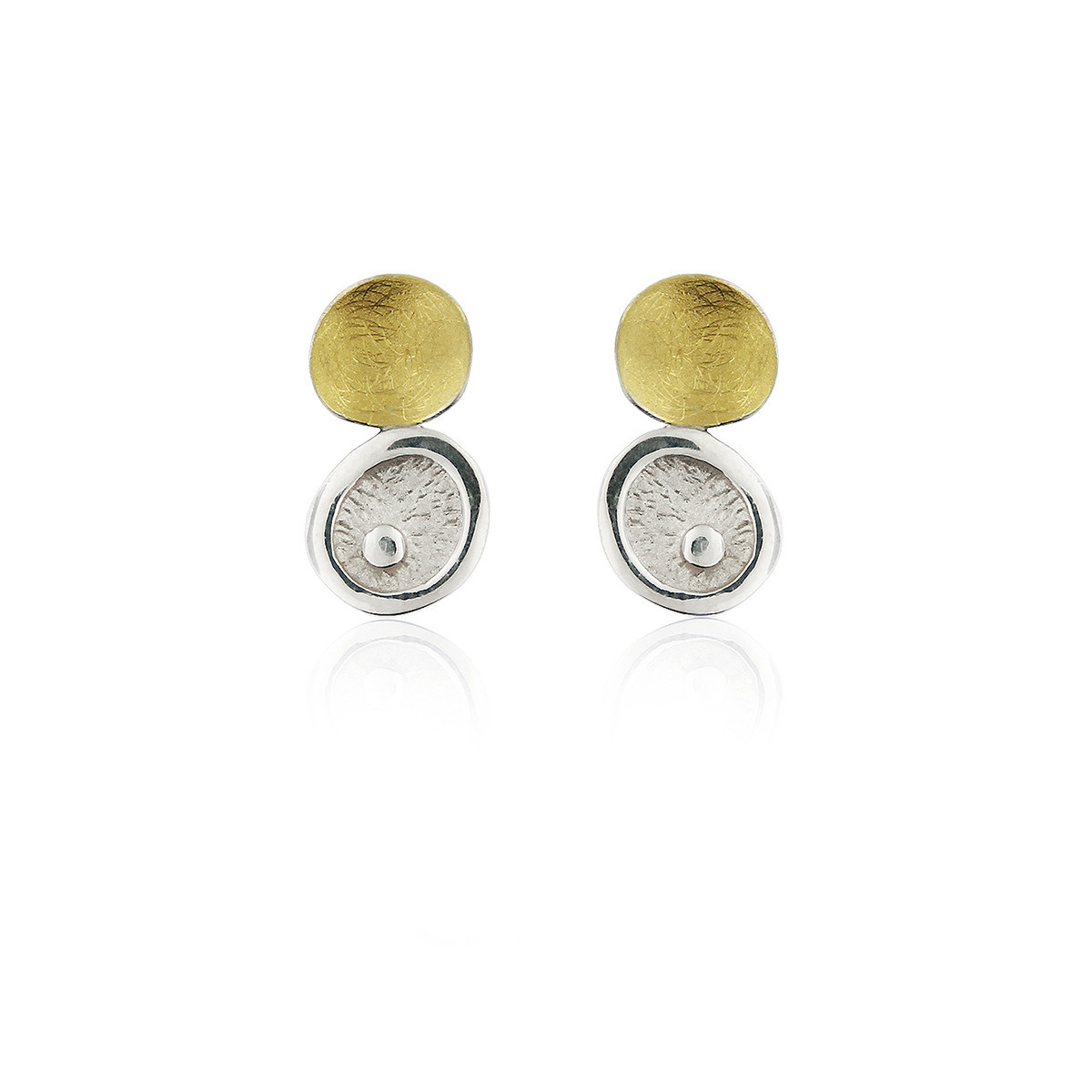 1803 - E1803S - PENDIENTES DE PLATA Y ORO E1803S