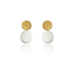 1872 - E1872S - SILVER & GOLD EARRINGS E1872S