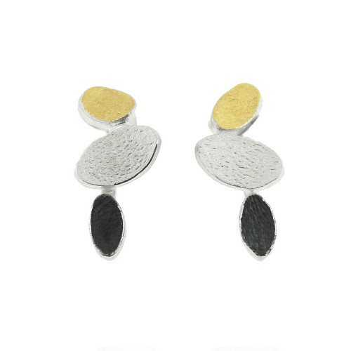 1873 - E1873 - PENDIENTES DE PLATA Y ORO E1873
