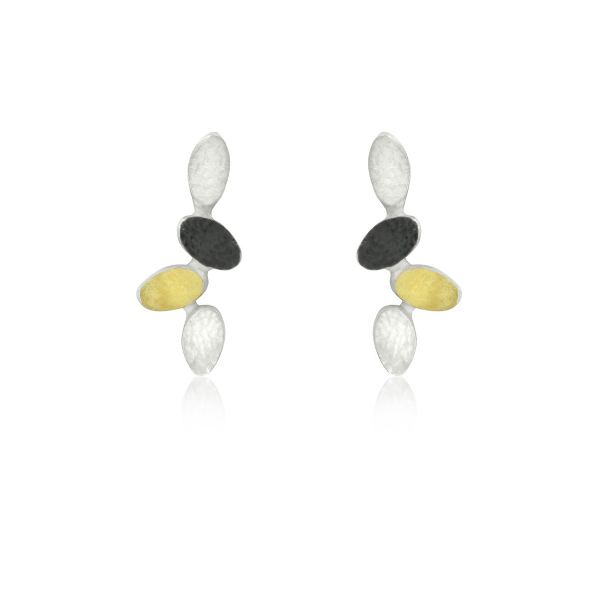 1873 - E1873L - SILVER & GOLD EARRINGS E1873L