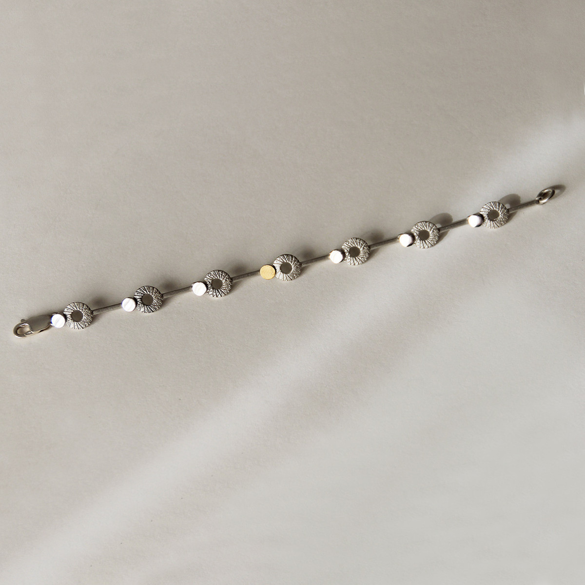 1758 - SILVER & GOLD BRACELET . B1758