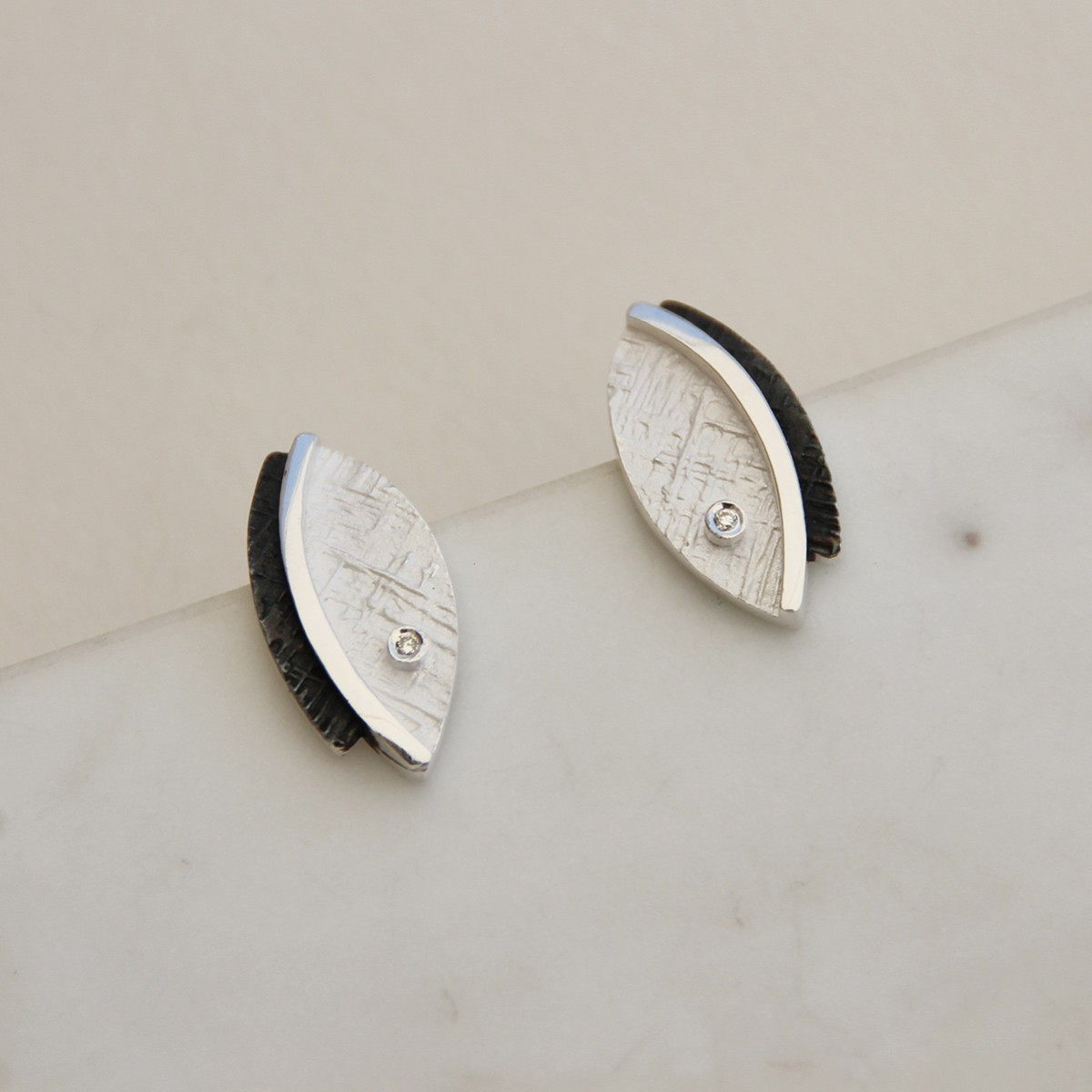 PENDIENTES PLATA Y DIAMANTES