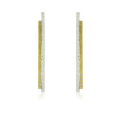 1992 - E1992LD - SILVER & GOLD EARRINGS w/ DIAMONDS E1992LD