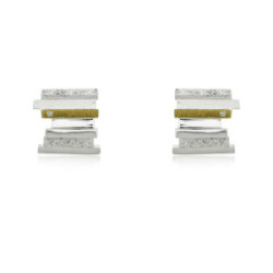 1992 - E1992MD - SILVER & GOLD EARRINGS w/ DIAMONDS E1992MD