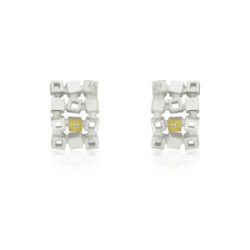 1994 - E1994D - PENDIENTES PLATA Y ORO CON DIAMANTES E1994D
