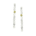 SILVER & GOLD EARRINGS w/ DIAMONDS