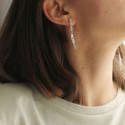 SILVER & GOLD EARRINGS w/ DIAMONDS