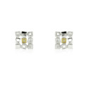 SILVER & GOLD EARRINGS w/ DIAMONDS