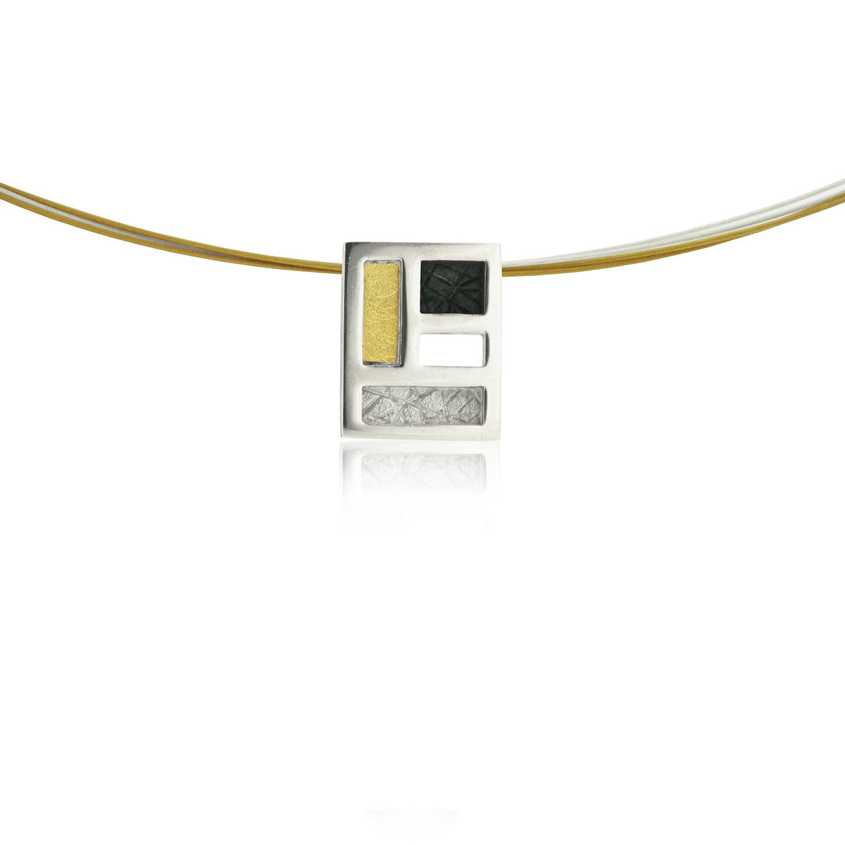 1479 - P1479S - SILVER & GOLD PENDANT P1479S